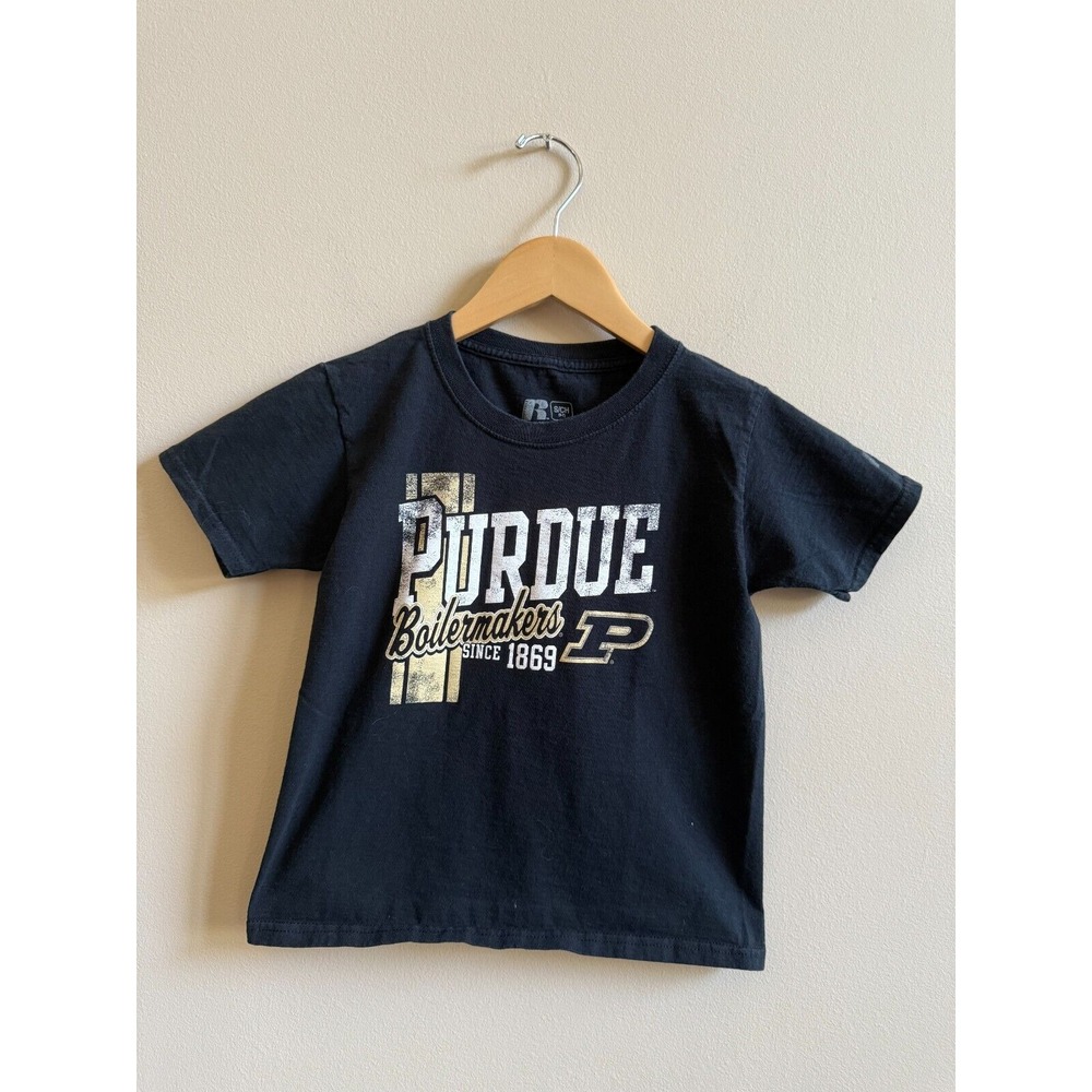 Vintage Kids Size Small Russell Athletic 100% Cotton Purdue University T-shirt